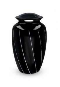 Urne funéraire en aluminium 'Elegance' noir avec rayures blanches