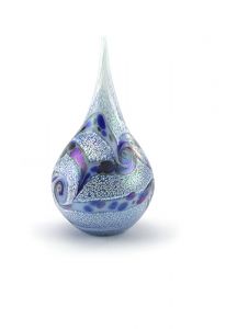 Mini-urne en verre cristal 'Elan' mer bleue