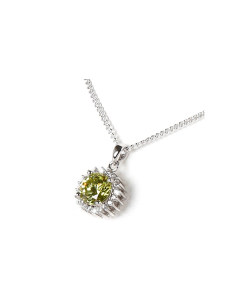 Pendentif cendres avec pierre verte et pierres de zircone