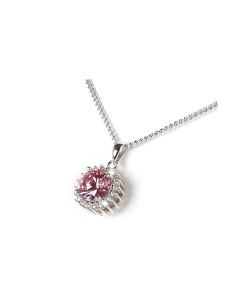 Pendentif cendres avec pierre rouge clair et pierres de zircone