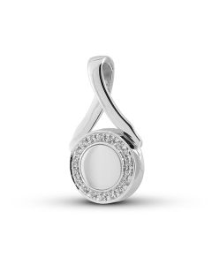 Pendentif cinéraire en argent 925 avec des pierres de zircone