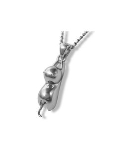 Pendentif cinéraire en argent (925) empreinte de patte