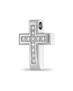 Bijou Pendentif Funéraire en Argent 'Croix Zircone'