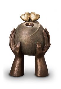 Urne Funéraire en céramique bronze 'Amour éclairant'