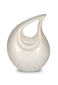 Urne cinéraire en aluminium 'Larme' beige brillant