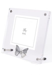 Cadre photo avec urne miniature papillon