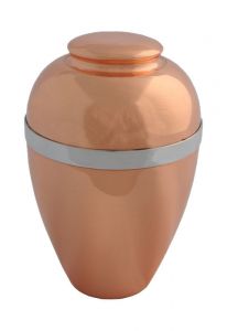 Mini-urne funéraire bronze brillant avec anneau