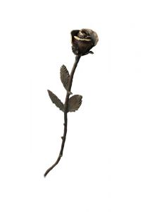 Fleur Funéraire en étain bronzé 'Rose'