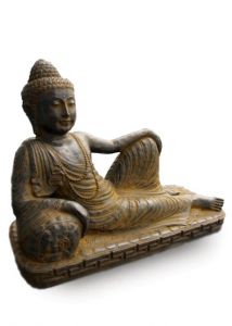 Urne funéraire bronze Bouddha allongé