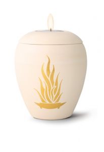 Mini-urne en céramique avec bougeoir 'Flamme éternelle'