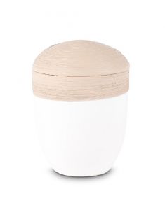 Urne cendres en céramique 'Horizon' beige/blanc