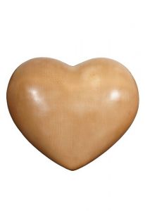 Urne funéraire en bois en forme de cœur – teinté clair
