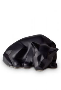 Urne-chat 'Chat dormant' en maté noir