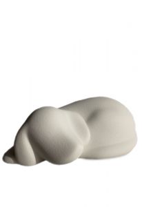 Urne-chien 'Chien couché' blanc
