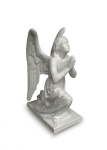 Urne Funéraire en Bronze Blanc 'Ange Priant'