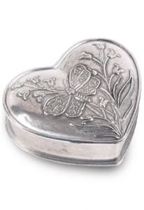 Boîte de coeur en étain papilon medium