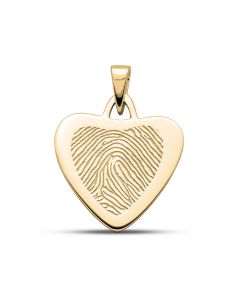 Pendentif empreinte digitale 'Coeur' en or Ø 2.3 cm