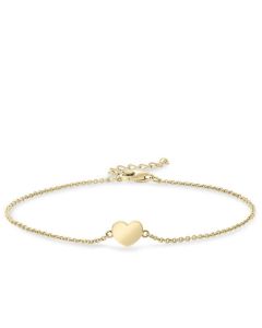 Bracelet commémoratif avec cœur en plaqué or jaune