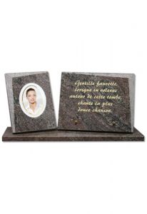 Plaque commémorative avec cadre photo