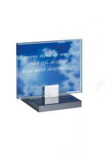 Plaque commémorative en verre avec photo personelle