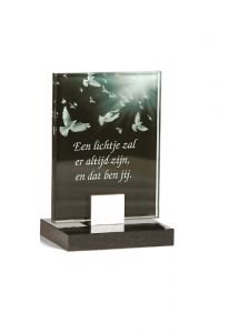 Plaque commémorative en verre avec photo personelle