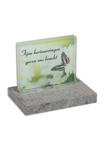 Plaque commémorative en verre avec image personelle