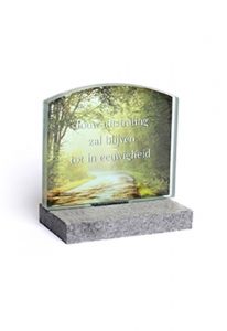 Plaque commémorative en verre avec image personelle