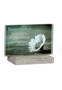 Plaque commémorative en verre avec image personelle