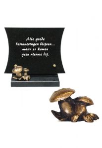 Plaque commémorative avec champignons en bronze