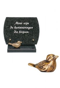 Plaque commémorative avec oiseau en bronze