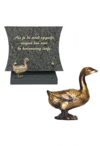 Plaque commémorative avec canard en bronze