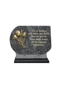 Plaque commémorative avec tulipes