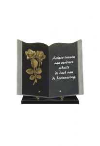 Plaque commémorative 'Livre avec roses'