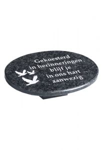 Plaque commémorative ovale 'Trois oiseaux'