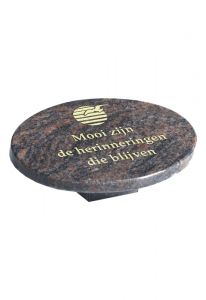 Plaque commémorative ovale 'Soleil et oiseau'