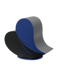 Urne pour cendres en fibre de verre 'Coeur' noir et bleu