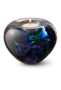 Mini-urne en verre avec bougeoir violet/vert