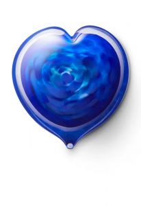 Mini-urne en verre cristal 'Coeur' blue-mixed