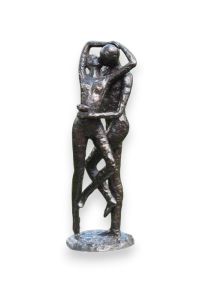 Statue funéraire en bronze « Couple amoureux »