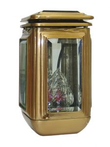 Lampe de cimetière pour bougies votives à énergie solaire 21x12.5cm 