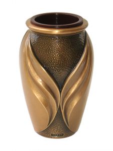 Vase funéraire en bronze avec vis de fixation