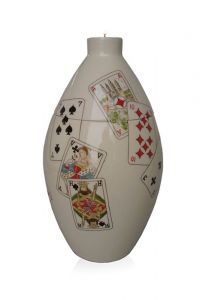 Urne peinte à la main 'Jeu de cartes'