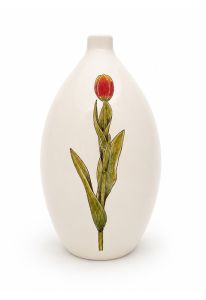 Urne funéraire peinte à la main avec tulipe
