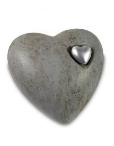 Urne cendres en forme de coeur gris