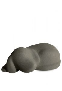 Urne-chien 'Chien couché' gris