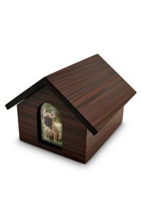 Petite urne 'Maison commémorative' en bois MDF motif naturel