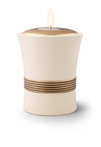 Mini-urne en céramique avec bougeoir et liserés or de différentes couleurs