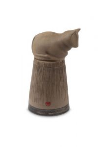 Urne funéraire pour chat en céramique faite à la main avec cœur – anthracite