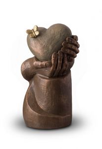 Urne Funéraire en céramique bronze 'Chagrin d'Amour' - Avec Bougeoir
