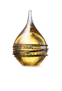 Mini-urne en verre cristal 'Memorie' krakele gold
